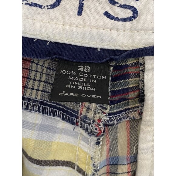 Madison Patchwork Multicolor Shorts Men's Size 36 Flat Front Summer Beach Fun - Picture 10 of 12